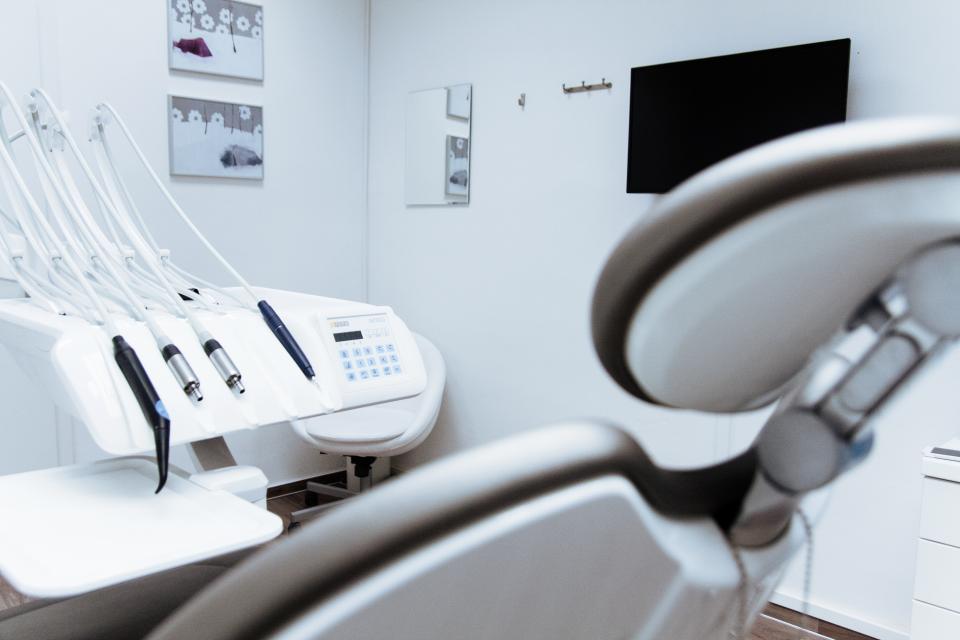 Dental treatment room with a patient chair